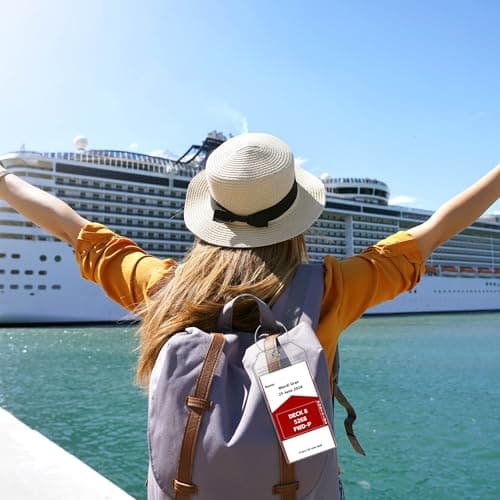 6 Pack Luggage Tags Travel Essentials & Cruise Essentials for NCL, Princess, Carnival, Royal Caribbean & Celebrity Cruise Ships by SEAVILIA 6