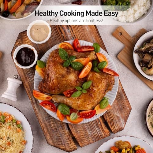 APSARAS USA Upgraded 10 in1 Glass Air Fryer Non Toxic,17 Quart Convection Oven Countertop Air Fryer Glass, Healthy Kitchen Bake,Grill,Steam Broil, & Roast -Includes Bowl,Broil Rack,Toasting Rack 6