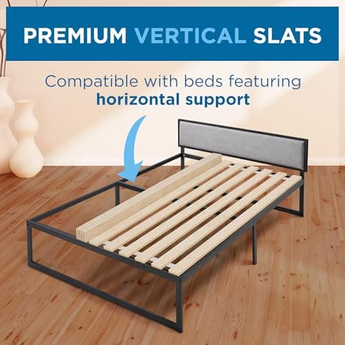Meliusly SlatSure Queen Size Bunkie Board – Heavy Duty Vertical Bed Slats & Foldable Wooden Support Board for Sagging Mattress or Platform Bed Frame, Box Spring Alternative and Replacement 5