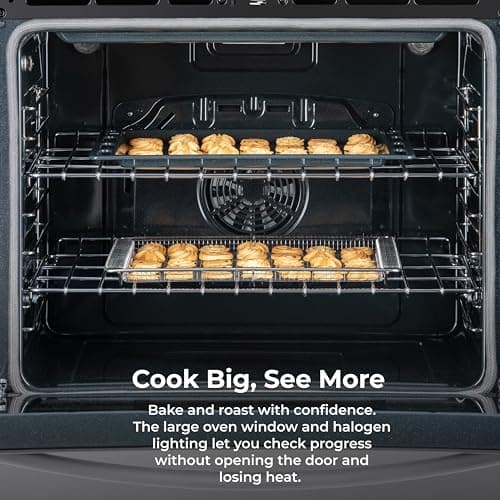 Kenmore 2296853 5.6 cu. ft. Front Control Electric Induction Range Oven - 4 Dual Ring Elements, True Convection, Air Fry, Self Clean, Turbo Boil, Chrome Racks, Storage Drawer - Stainless Steel 7