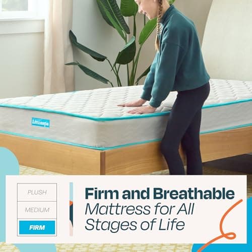 Linenspa 6 Inch Mattress - Firm Feel - Bonnell Spring with Foam Layer - Mattress in a Box - Youth or Kids Bed - Guest Bedroom - Durable and Breathable Support - Affordable - Twin Size 4