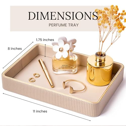 Perfume Tray Valet Tray Night Stand Bedside Organizer| Perfume Organizer Catchall| Perfume Trays for Dresser Vanity Tray for Dresser Countertop| Perfume Holder| Nightstand Organizer Women 10