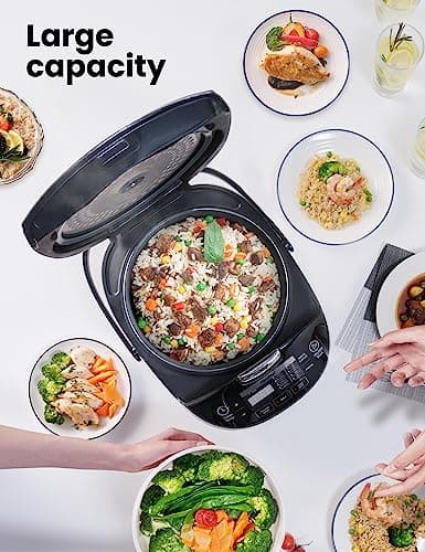 COMFEE' Rice Cooker, Japanese Large Rice Cooker with Fuzzy Logic Technology, 11 Presets, 10 Cup Uncooked/20 Cup Cooked, Auto Keep Warm, 24-Hr Delay Timer 6