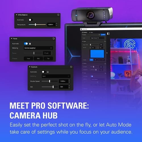 Elgato Facecam Pro, True 4K60 Ultra HD Webcam for Live Streaming, Gaming, Video Calls, Sony Sensor, Advanced Light Correction, DSLR Style Control, Wide Angle, works with OBS, Teams, Zoom, PC/Mac 6