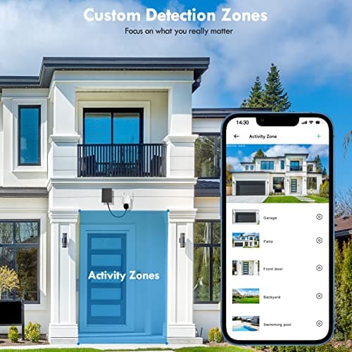 Poyasilon Solar Security Cameras Wireless Outdoor, Wireless Cameras for Home/Outdoor Security, 355°PTZ, 3MP 2K FHD WiFi Camera with Spotlight, Motion Detection, Siren, Color Night Vision, SD/Cloud 8