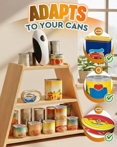Zoomsnail Electric Can Opener, Automatic Rechargeable Can Openers with One-Touch Smooth Edge & Magnetic Lid - Hands-Free Easy-Grip Opener for Seniors with Arthritis and Most Cans 6