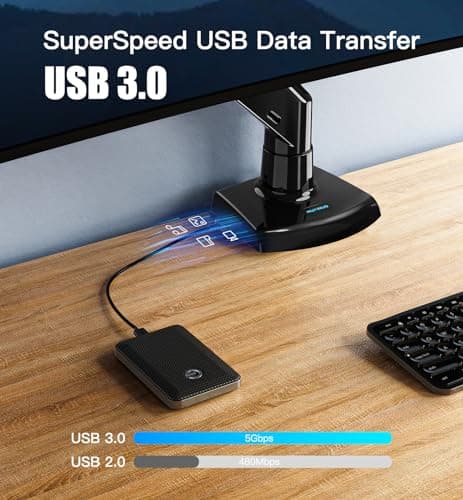 ​HUANUO Heavy Duty Monitor Arm for 49-Inch Ultrawide/Curved Screens, Full Motion Adjustable Monitor Mount with Aircraft-Grade Aluminum, Holds 26.4lbs, VESA 75x75/100x100mm​ 6