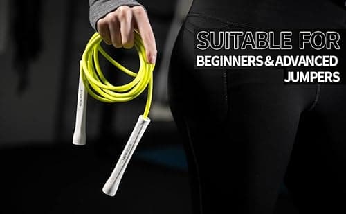 Hererope 6MM PVC Jump Rope for Men & Women Fitness, Speed, Tricks, Cardio Training, Boxing Jump Rope with Unbreakable Handles and Non-Kinking Skipping Rope, Adjustable Jumprope for Indoor Outdoor（Snow White） 5