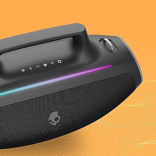 Skullcandy Barrel Bluetooth Boombox Speaker – Water-Resistant Wireless Portable Speaker, with LED Lightshow Mode, 12 Hour Battery, Multi-Link, & USB-C & USB-A Output Charging 7