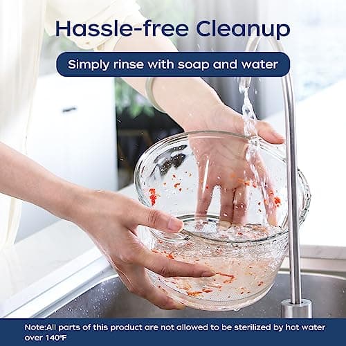 La Reveuse Food Processor,Electric Food Chopper with 7-Cup (1.7L) Glass Bowl, 4 Bi-Level Blades for Chopping,Grinding,Mincing,Whisking,Meal Prep,300W,Blue 8