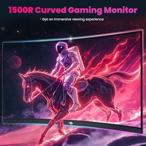 TITAN ARMY 27-inch Curved Gaming Monitor, 300Hz 280Hz 240Hz, 1ms MPRT Full HD 1500R Fast VA Screen, FreeSync Premium (1920x1080), HDR10, VESA 100x100, HDMI 2.0 & DisplayPort 1.4, C27A1H 3