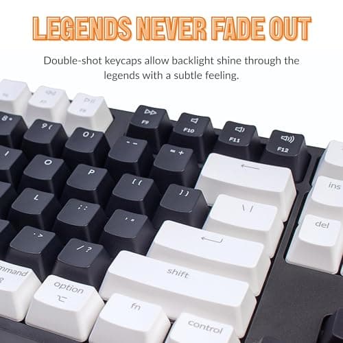 Keychron C2 Full Size 104 Keys Wired Mechanical Gaming Keyboard for Mac Layout with Gateron G Pro Red Switch/White LED Backlight/Double Shot ABS Keycaps/USB C Computer Keyboard for Windows Laptop 5