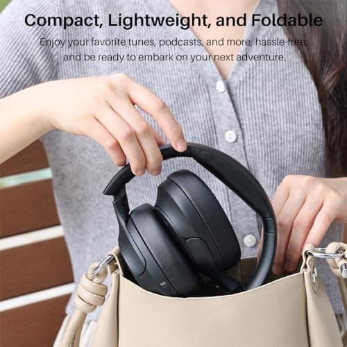 TOZO Hybrid Active Noise Cancelling Headphones, Wireless Over Ear Bluetooth Headset, 60H Playtime, Hi-Res Audio Custom EQ via App Deep Bass Comfort Fit Ear Cups, for Home Office Travel 9