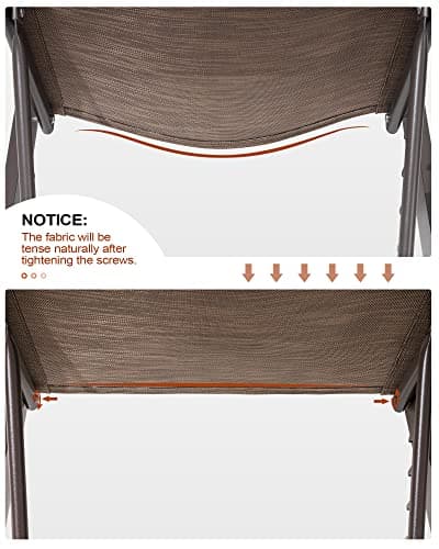 Crestlive Products Lounge Chair Outdoor Set of 2, Aluminum Pool Chaise Lounge Chairs, Adjustable Five-Position Tanning Recliner, All Weather for Patio, Beach, Yard, Pool (Brown) 7