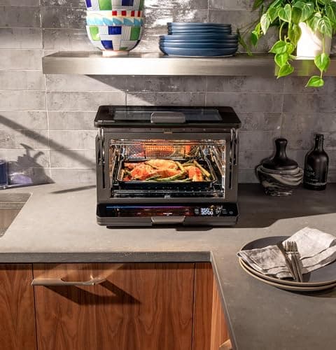 GE Profile Smart Oven with No Preheat, 11-in-1 Countertop Oven including Air Fry, Warm, Toast, Broil, Roast, Pastry, Reheat, and more, WiFi and Smart Connected, Black 8