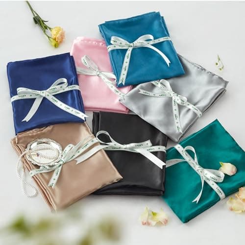 Love's cabin Satin Pillowcase Set of 2 Queen Size 20x30, Cooling Pillow Covers for Hair and Skin, Silky Smooth with Envelope Closure, Similar to Silk, Light Purple 6