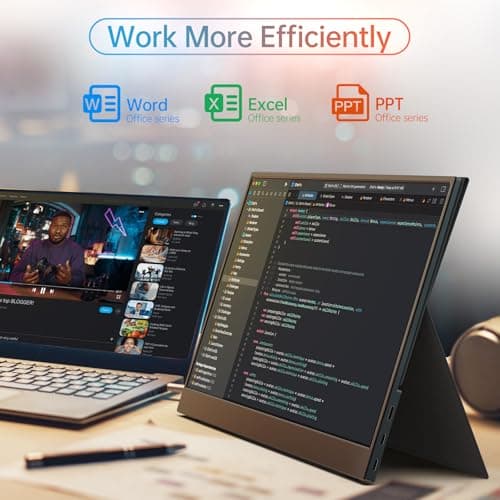 MNN 4K Portable Monitor 15.6" 3840x2160 UHD USB-C HDMI Laptop Monitor, 100% Adobe RGB IPS Computer Gaming Display HDR Travel Monitor w/Speakers & Smart Cover for Laptop Xbox PS5 Switch PC Phone 7