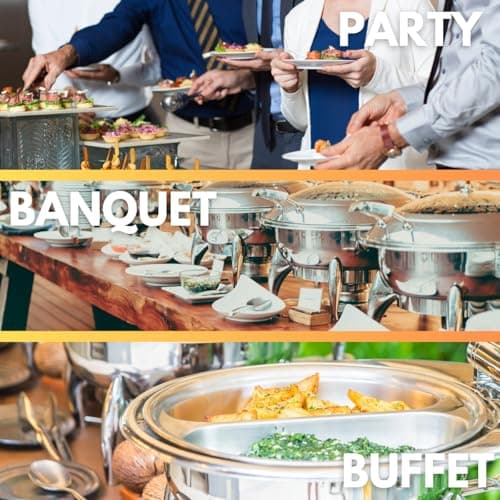 VIVANI 4-Piece Stainless Steel Buffet Serving Spoons Set, Include 2 Serving Spoons and 2 Slotted Spoons, Dishwasher Safe for Buffet, Catering and Party, 8.5 Inches 7