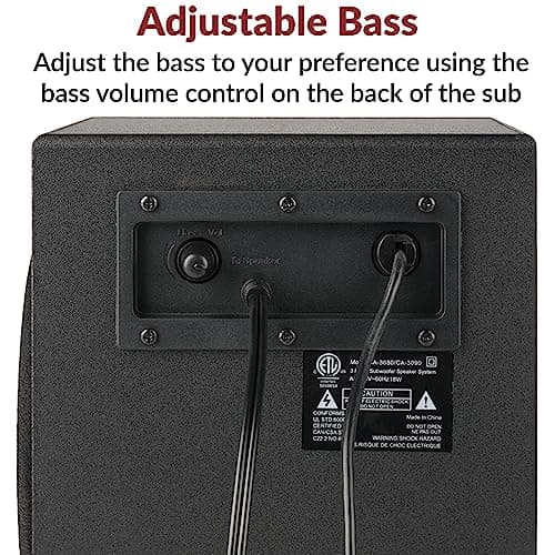 Cyber Acoustics CA-3090 2.1 Speaker System with Subwoofer with 18W of Power – Easy Setup and Convenient Controls, Great for Music, Movies, and Gaming 5