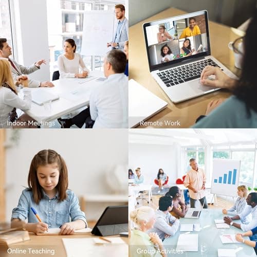 TONGVEO 4K Conference Room Camera System with Gesture Control, AI Auto-Tracking PTZ Camera 5X Digital Zoom with Speakerphone Set 120° Wide-Angle USB3.0 for Remote Meetings Zoom Teams OBS and More 8
