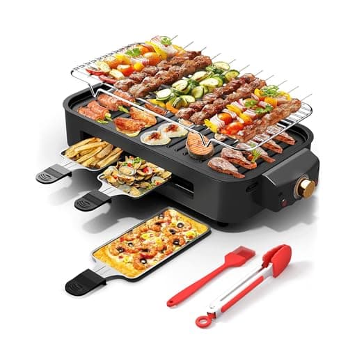 AORAN Indoor Grills Electric Smokeless – Versatile Smokeless Indoor Grill for Home Cooking, Featuring Indoor Grills Electric Smokeless, Skillet Griddle, and Kitchen Griddle Black