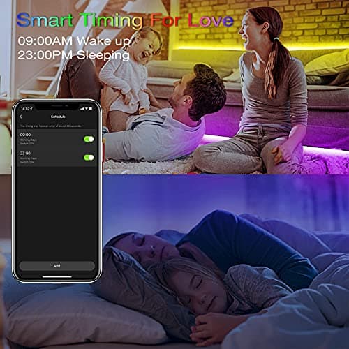 hyrion Smart LED Strip Lights 100ft WiFi, RGB Color Changing Lights Work with Alexa and Google Assistant, 16 Million Colors with App Control and Voice Control Led Lights for Bedroom, Room Decor 4