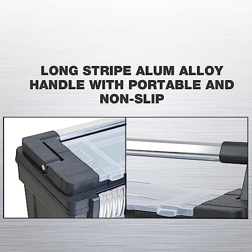 BIG RED ATB213R Torin 16" Portable Metal Tool Box Hip Roof Style Storage Organizer with Metal Latch Closure, Red 6