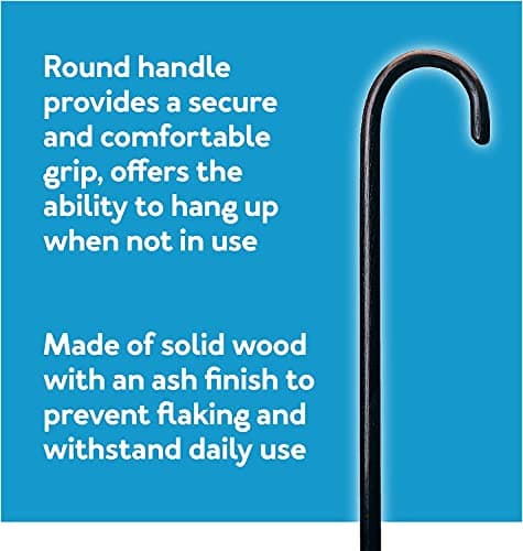 Carex Round Handle Walnut Finish Wood Cane - Walking Cane with Rubber Tip - Fashionable, Traditional Style Walking Stick for Men & Women, 36" Height, 7/8" Diameter, Black, 0.87 Inch 6