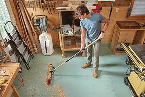 Harper 24 Inch Indoor Push Broom, Premium Heavy Duty Smooth-Surface Floor Cleaning with Flagged Bristles, Home and Garage Sweeping, Gray 12