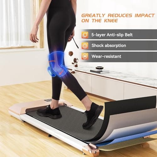 SupeRun Walking Pad, Under Desk Treadmill, 3 in 1 Portable Treadmill with Remote Control LED Display, 2.2 HP Quiet Walking Jogging Machine for Office Home Use 5