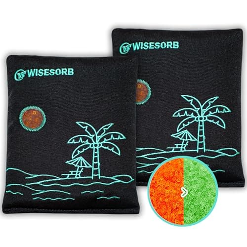 Wisesorb 500g x 2pcs Rechargeable Desiccant Packs, Reusable Car Dehumidifier, Microwave Reactivated Silica Gel Packets Moisture Absorber with Color Indicating for Safe Closet Basement Garage