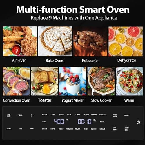 Beelicious® Pro 32QT Extra Large Air Fryer, 19-In-1 Air Fryer Toaster Oven Combo with Rotisserie and Dehydrator, Digital Convection Oven Countertop Airfryer Fit 13" Pizza, 1800w (Black) 5