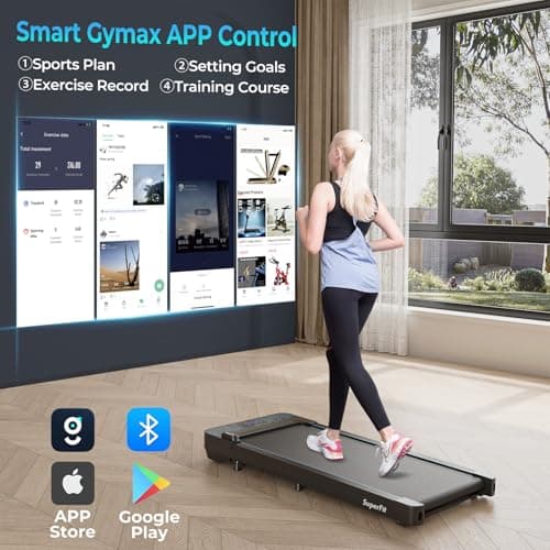 Goplus Walking Pad, 300 LBS Capacity Under Desk Treadmill with Remote & APP Control and LED Display, Portable Treadmills for Home Small, Office 6