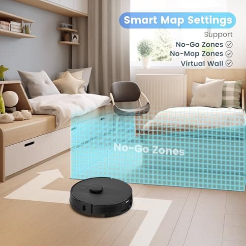 AIRROBO Robot Vacuum and Mop Combo, Self-Emptying, 60-Day Capacity, Home Mapping, Schedule, Wi-Fi/App/Alexa/Remote, 180mins Runtime, T20+ Robotic Vacuum Cleaner for Pet, Hard Floors, Carpet 6