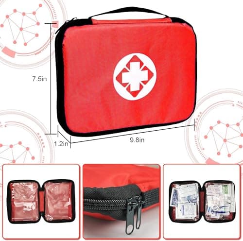 Travel-First Aid-Kit Car-Home 300PCS Survival-Kit Outdoor-Adventure - Small Portable Red Emergency Essential Sets Office Hiking Camping Business Public Must Have First Aid Gear Equipment 1st Aid 7