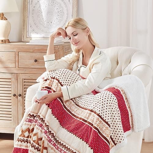 Westinghouse Christmas Heated Throw Blanket, Super Soft Flannel to Sherpa Electric Throw with 6 Heating Levels & 2-10 Hours Auto Off, Fast Heating & Overheat Protection, 50x60 Inch 6