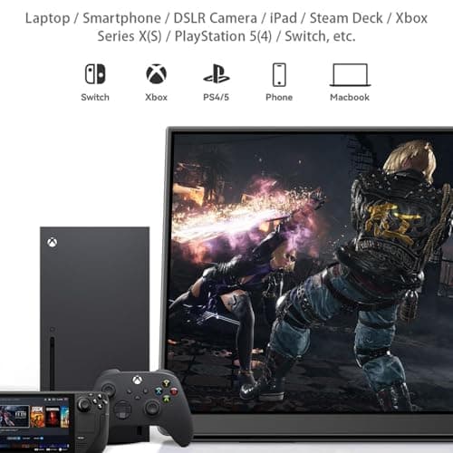 EHOMEWEI Q1 16" QLED 2560 * 1600 Resolution Portable Monitor Display, 16:10, 1500:1, Type-C Cable Connection Second External Screen Laptop, Office/Gaming Monitor for Laptop, PC, Gaming Consoles 6