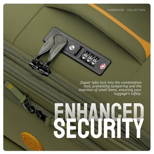 Verage Cambridge Lightweight Carry On Luggage,Softside Expandable Suitcase with Spinner Wheel (20-Inch, Green) 8