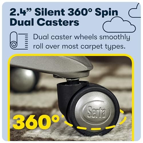 Serta Baxter Big and Tall Smart Layers Executive Office Chair with ComfortCoils, Ergonomic Computer Chair with Layered Body Pillows, Black & Gray Bonded Leather 11