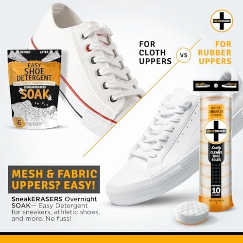 SneakERASERS Instant Sneaker Cleaner, Premium Shoe Cleaning Kit for Sneakers, Dual-Sided Sponges, Effective for Tennis Shoes & Women Men Sneakers, Gentle Rub Design (10 Pack) 5