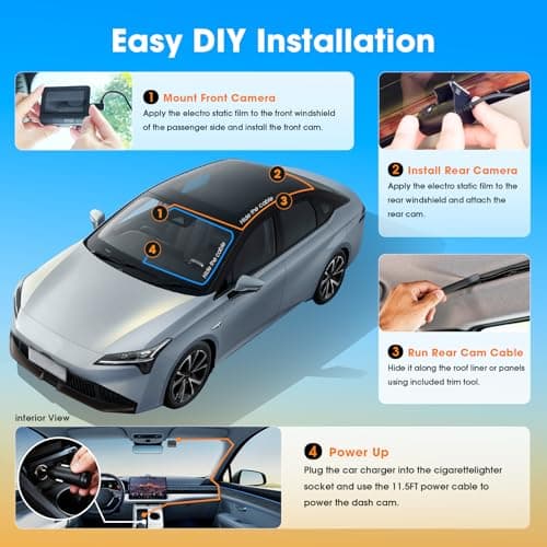 DDPAI 4K Dash Cam Front and Rear, Built-in 32G eMMC Dual Dash Car Camera,64GB Card Included Dashcam,Night Vision Dash Camera,5GHz WiFi, 7 Days Parking Mode,GPS,3" IPS, ADAS, WDR, Support 512GB,Z60 8
