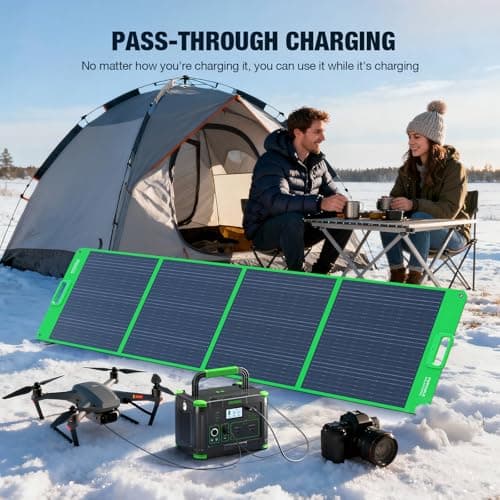 Portable Power Station 1000W (Peak 2000W), 999Wh Solar Generator, 110V Pure Sine Wave AC Outlet with PD 60W USB-C Fast Charging, Outdoor Camping RV Van Home Backup Off-Grid Living 6