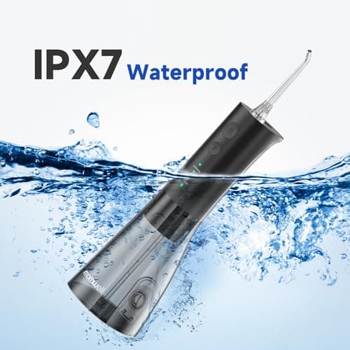 Water Flosser - Water Flossers for Teeth 3.0 Pulse Technology - Cordless Rechargeable Portable Water Flosser - 300ML Water Tank Dental Water Flosser Waterproof for Braces Home Travel (Black) 7