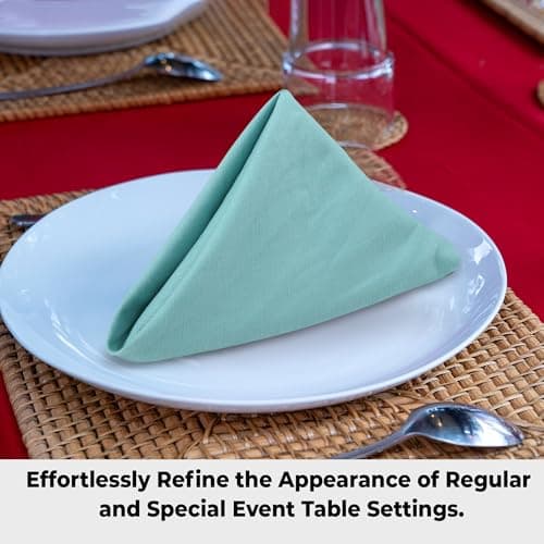Urban Villa Cloth Napkins Aqua Dinner Napkins Set of 12 (20X20) 100% Cotton Absorbent Washable Durable Reusable Cloth Napkins Ideal for Easter Decorations Hotel Collection Farmhouse Parties Napkins 5