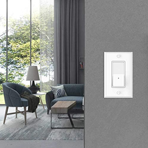 4 Pack Illuminated Light Switch, Lightswitch with LED Night Light, Automatic On/Off Sensor, Single Pole Switch, 15Amp 120/277Volt,White 6