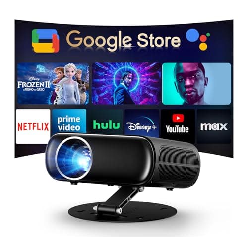 GoogIe TV Smart Projector with WiFi and Bluetooth, Goiaey C26 Mini Projector, Built-in Official Streaming Apps, GoogIe Voice, DoIby Audio, Zoom Native 1080P 4K Supported Movie Proyector