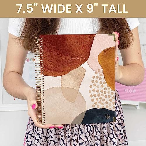 bloom daily planners 2024 Hardcover Calendar Year Goal & Vision Planner (January 2024 - December 2024) - Monthly/Weekly Column View Agenda Organizer - 7.5" x 9" - Earthy Abstract, Blue 7