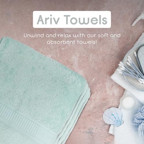 Ariv Premium Jumbo Bath Towels Pack of 2, Beach Towel, Extra-Large Bath Sheets, 100% Cotton, Super Soft, Highly Absorbent, Quick Dry, Durable, Great Value, Perfect for Home & Bathroom - Duck Egg 5