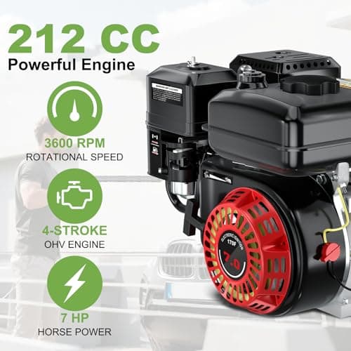 KARHDIR 3600PSI Gas Pressure Washer with Hose Reel, 3.3 GPM, One-Button Electric Start 212cc 7HP Commercial Pressure Washer with 50FT 3/8" Hose, Spray Gun & Wand, 5 Quick Connect Nozzles 5