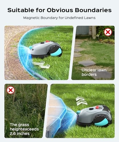YARDCARE V100 Robot Lawn Mower with HD Vision Navigation, Smart Obstacle Detection, Collision Sensors, Adjustable Cutting Height, Low-Noise Operation—Perfect for Small Lawns up to 1,600 sq ft. 8
